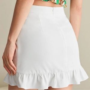 White linen skirt